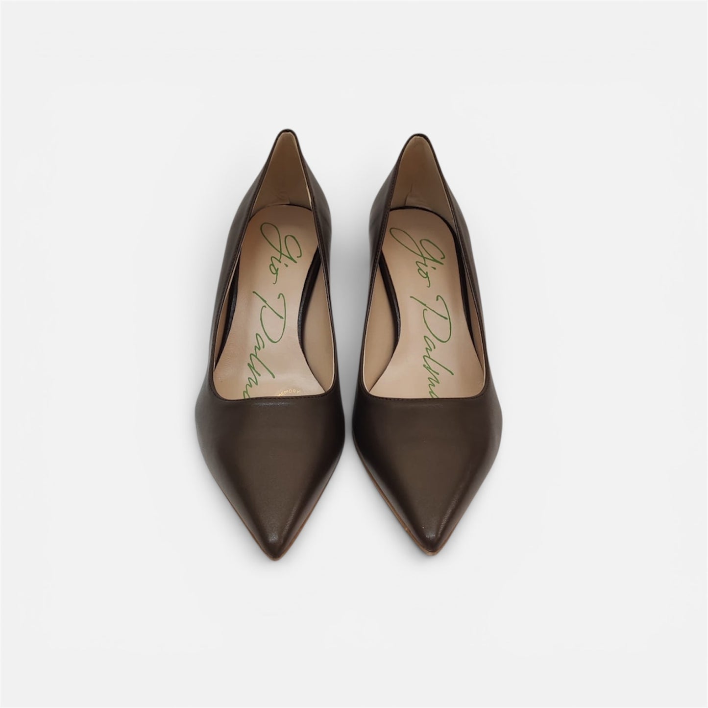 Décolleté in pelle marrone