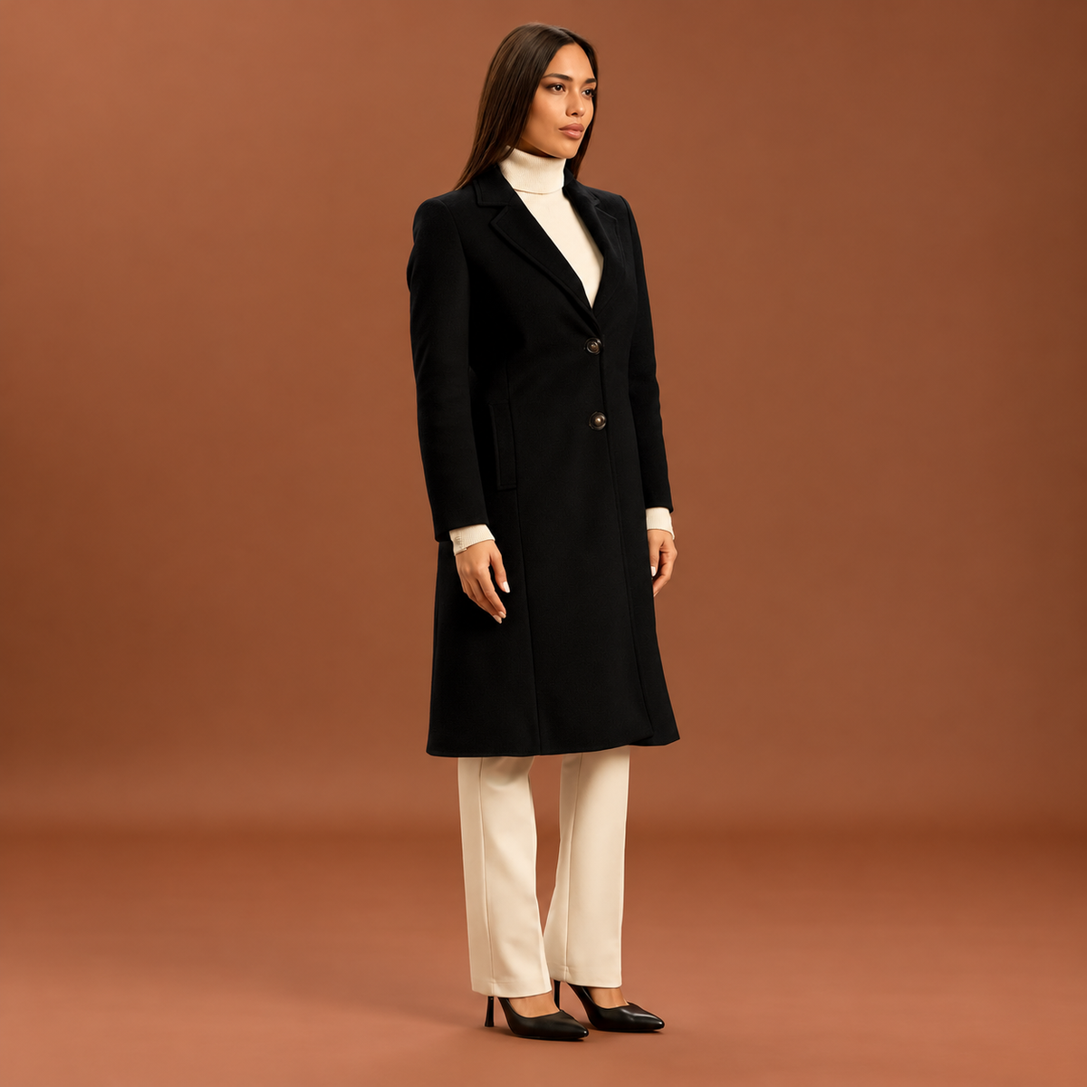 Cappotto doppio bottone - nero