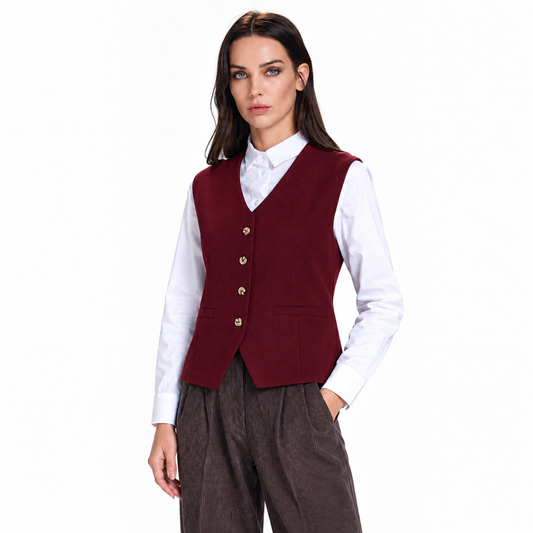Gilet in dainetto bordeaux