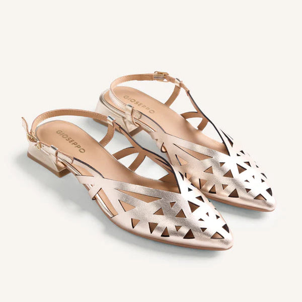 Ballerina in pelle traforata platino Rothbury