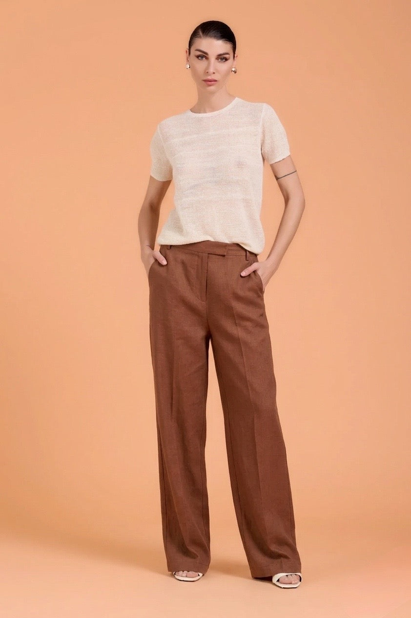 Pantalone ampio in lino