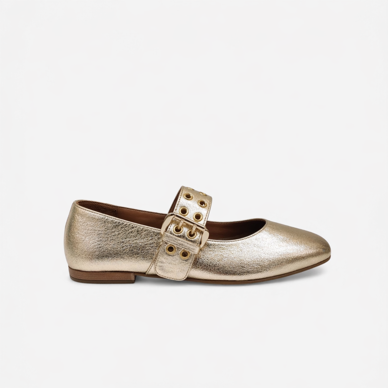 Ballerina flat con cinturino gold