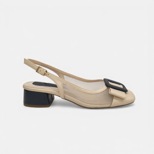 Scarpa Slingback in Pelle e rete