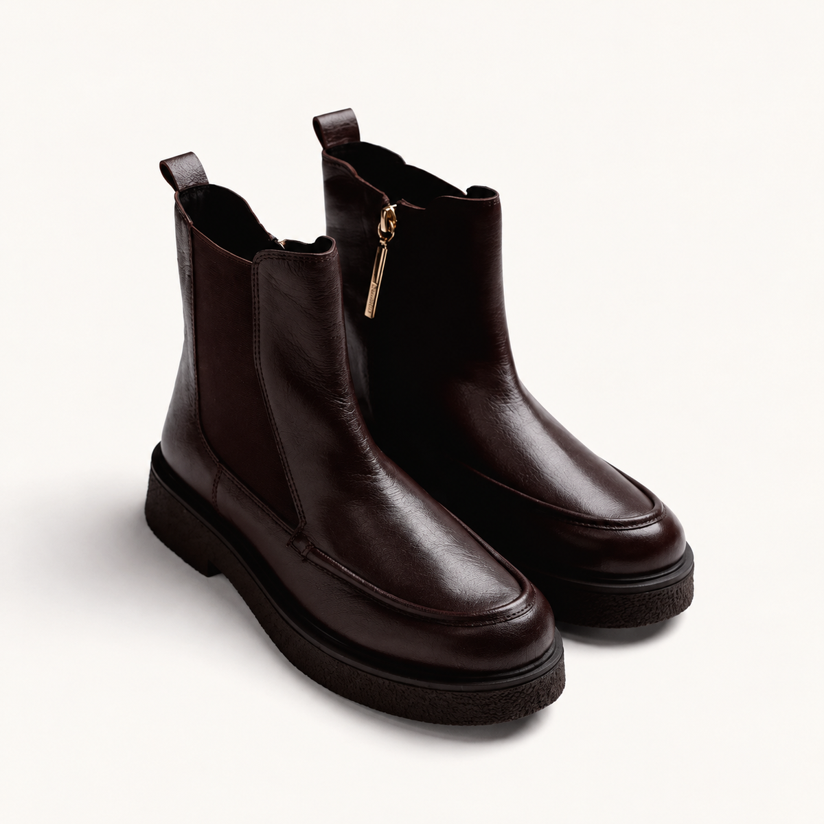 Stivaletti Chelsea in pelle brown