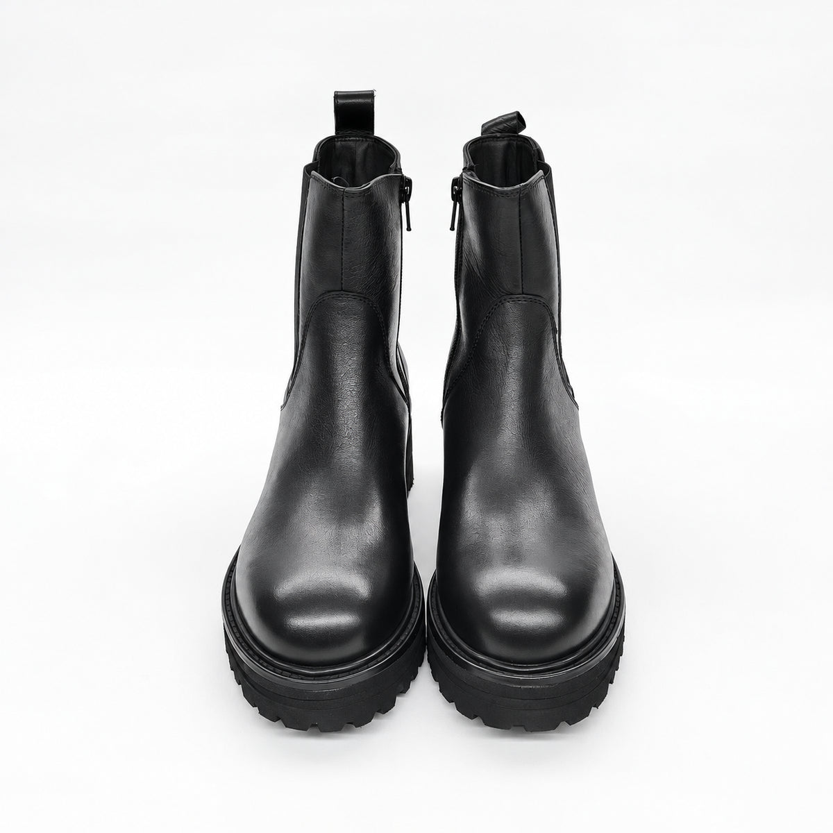 Chelsea in Pelle Nera Con Tacco ed Elastico