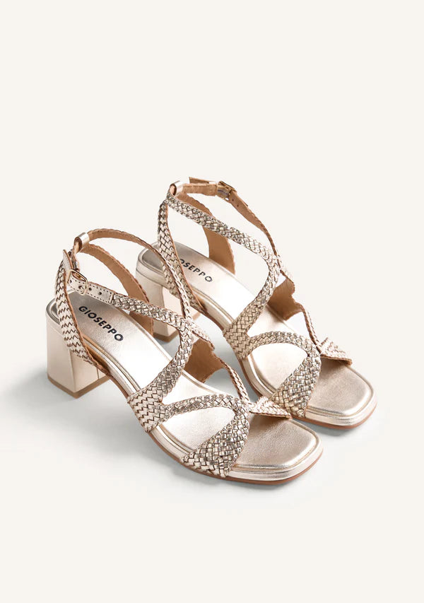 Sandali in pelle intrecciata - Platino
