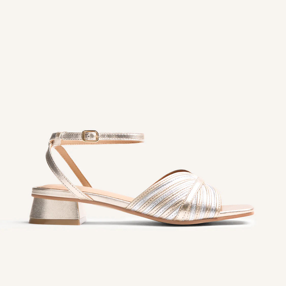 Sandali pelle metallizzata
