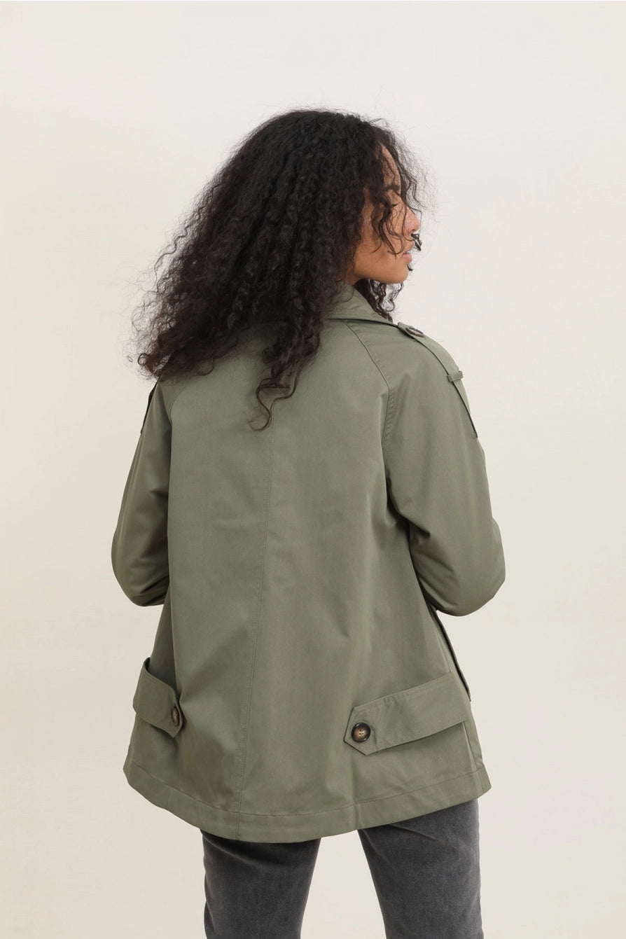 Trench corto kaki