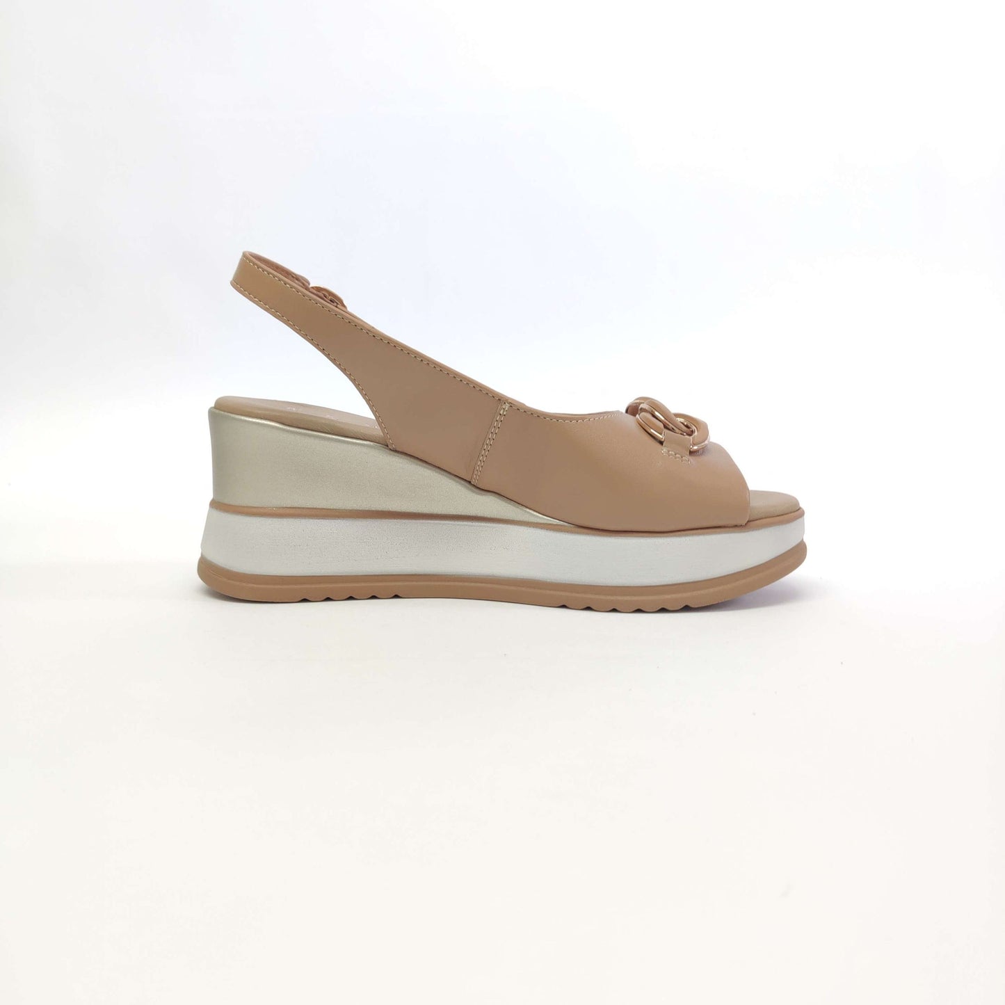 Sandalo Repo beige con zeppa