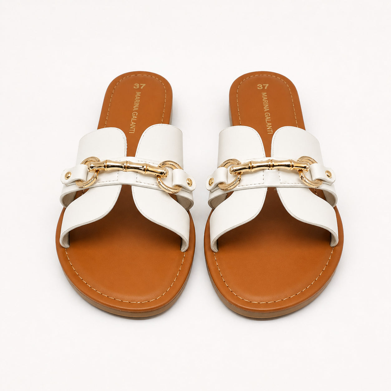 Sandali slides in pelle