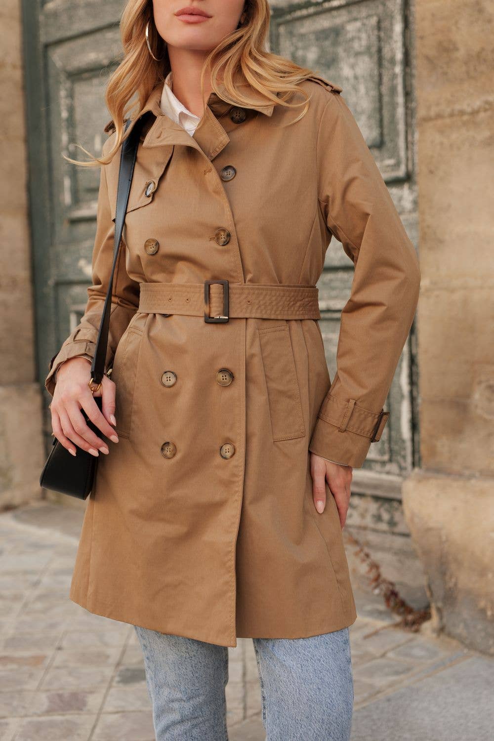 Trench lunghezza media doppiopetto