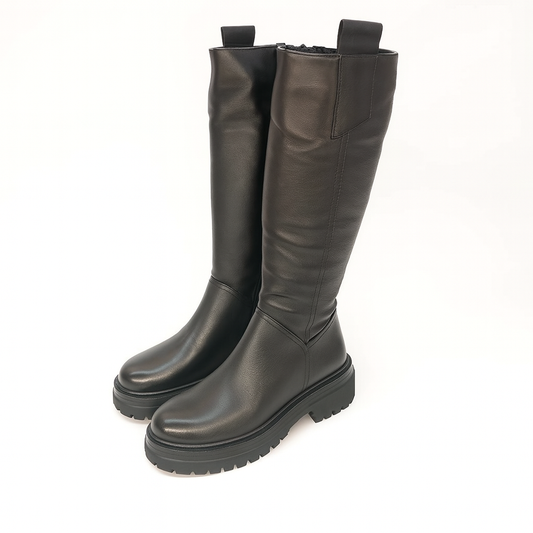 Stivale alto in pelle