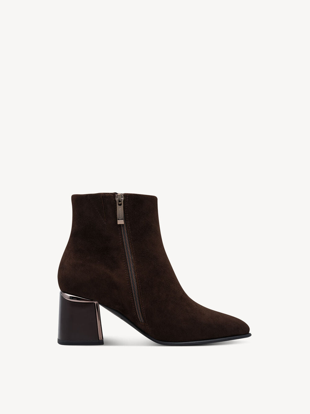 Stivaletti Donna in camoscio Marrone con tacco comodo Tamaris