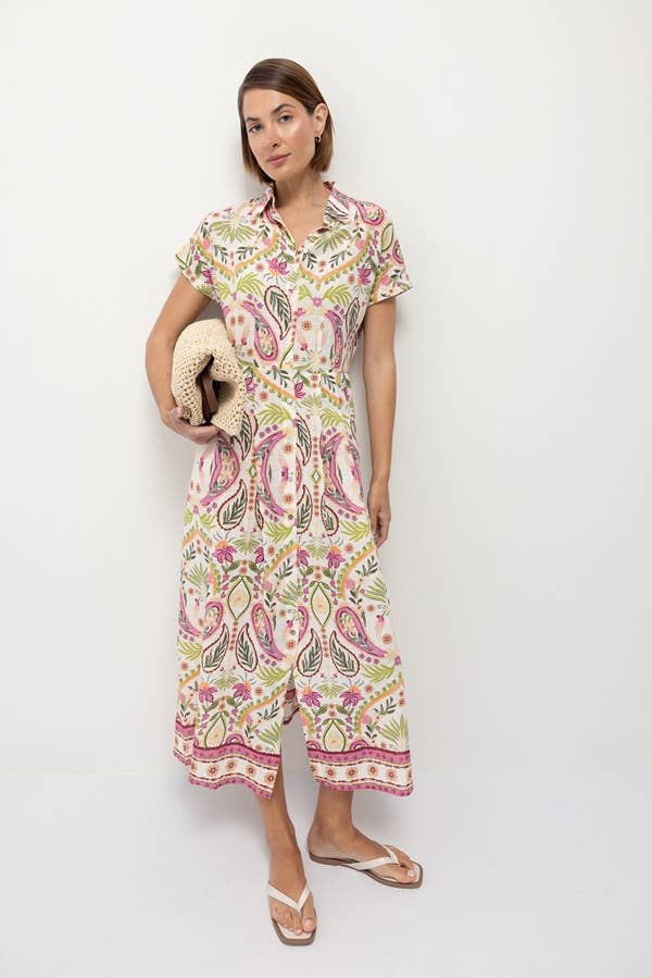Abito camicia stampato (405612-188)