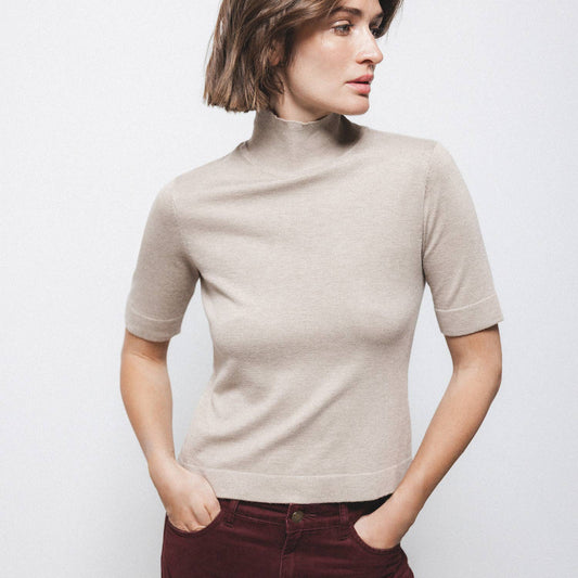 Dolcevita in maglia - Ecrù