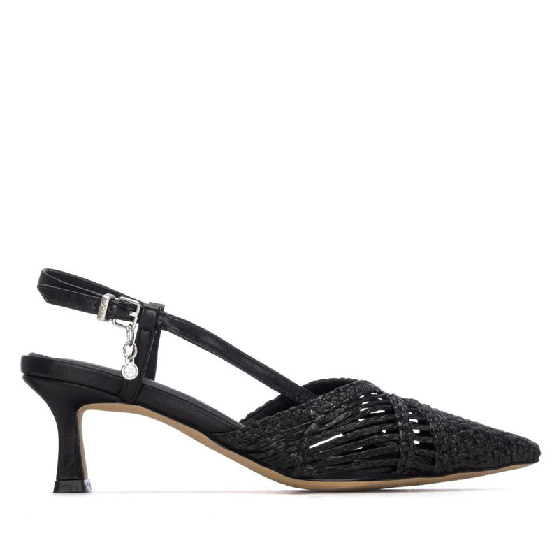 Slingback in pelle intrecciata