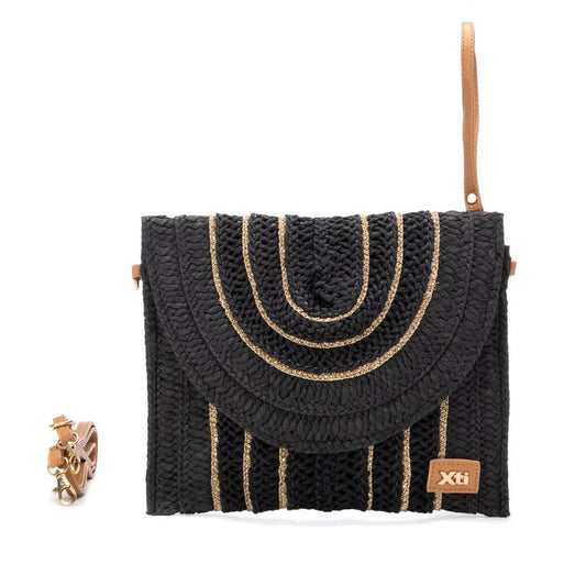 Pochette in rafia - Nero