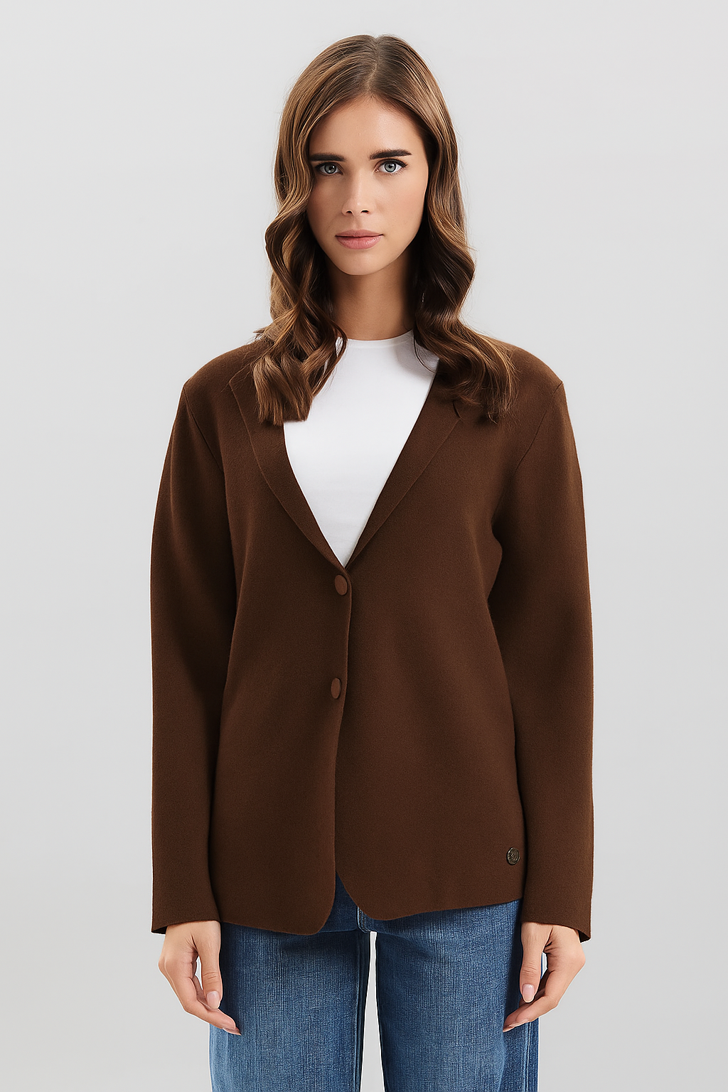 Giacca in maglia - Moro