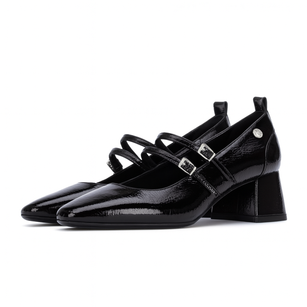 Mary Jane doppio cinturino in vernice