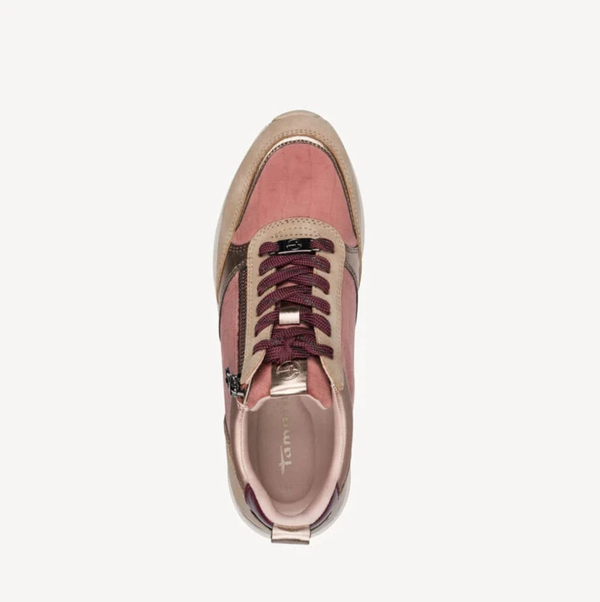 Sneaker Tamaris old rose in morbido velluto