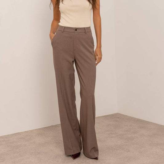 Pantaloni sartoriali a gamba larga - Tortora