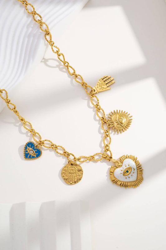 Collana con ciondolo a cuore in acciaio inossidabile elegante e minimalista