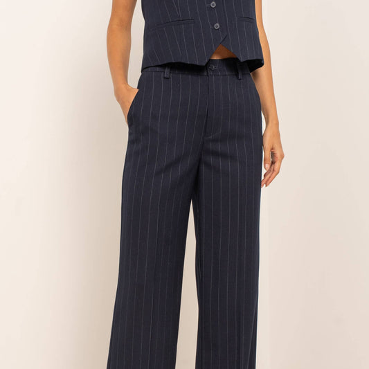 Pantaloni da tailleur gessato - Blu