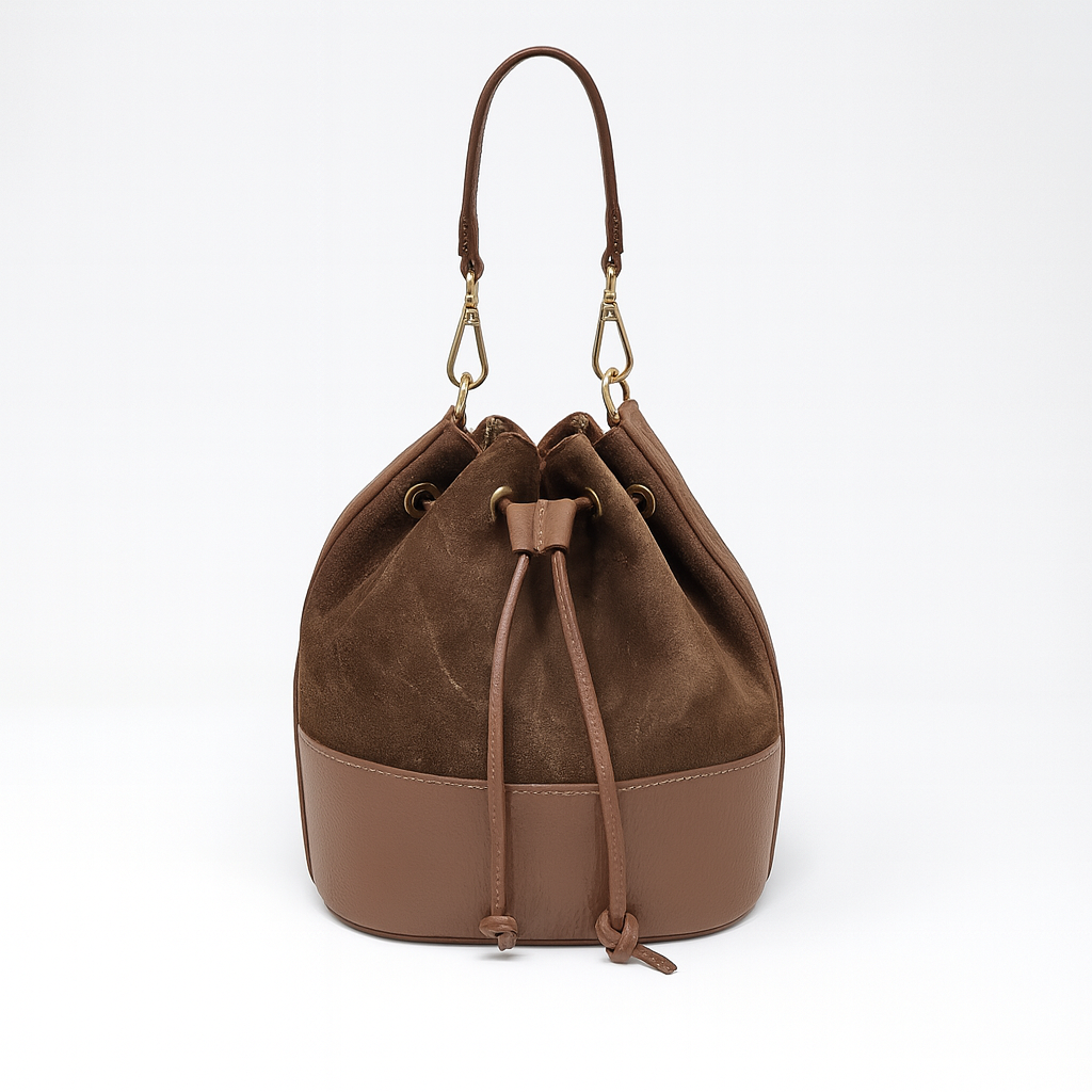 Borsa secchiello suede