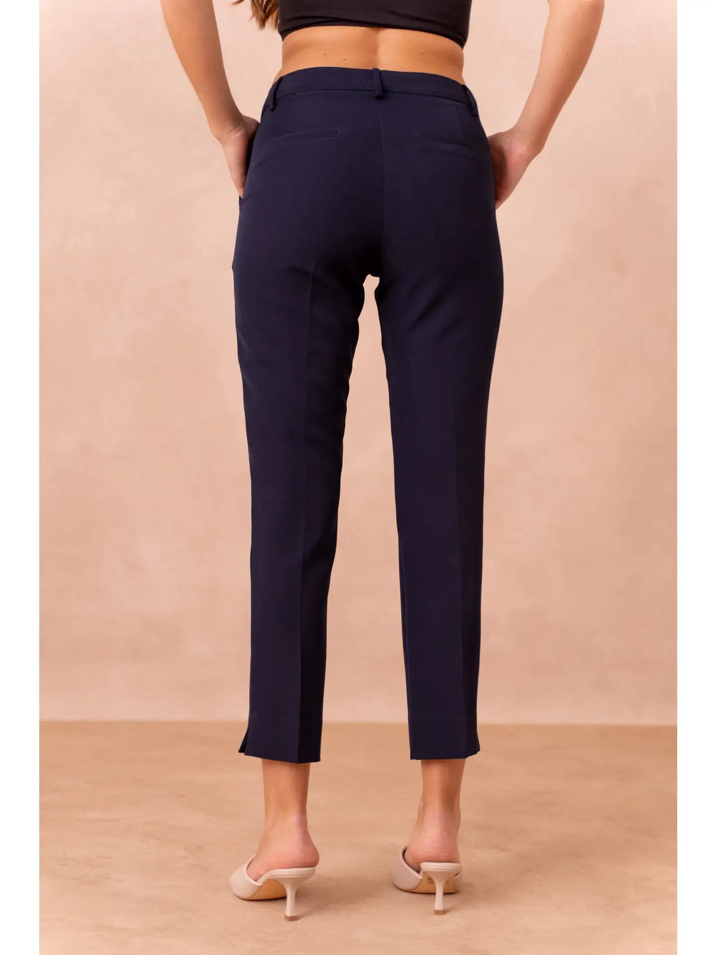 Pantaloni sigaretta - Beige/Blu