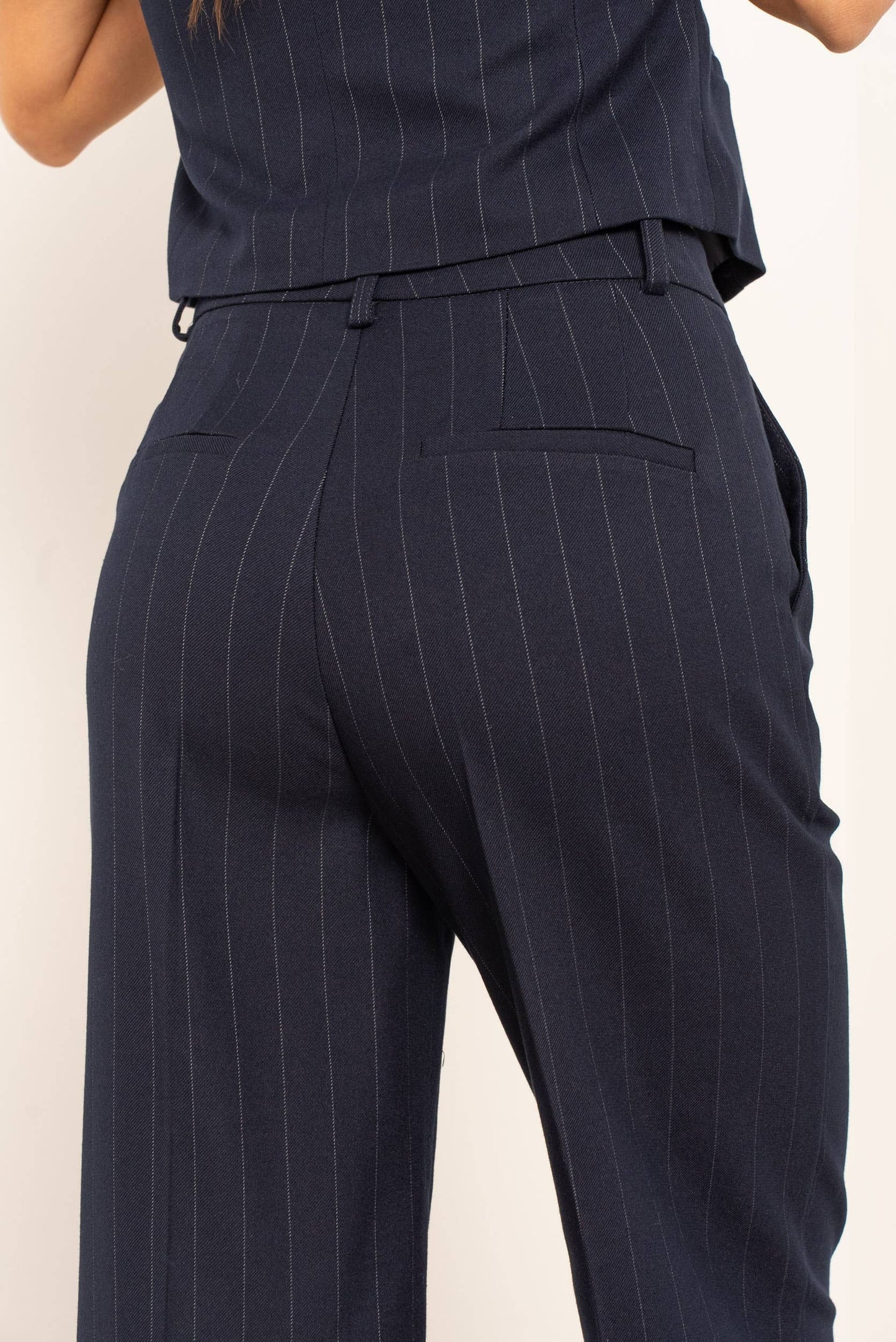 Pantaloni da tailleur gessato - Blu