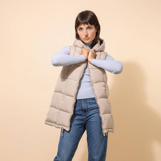 Gilet imbottito senza maniche di lunghezza media