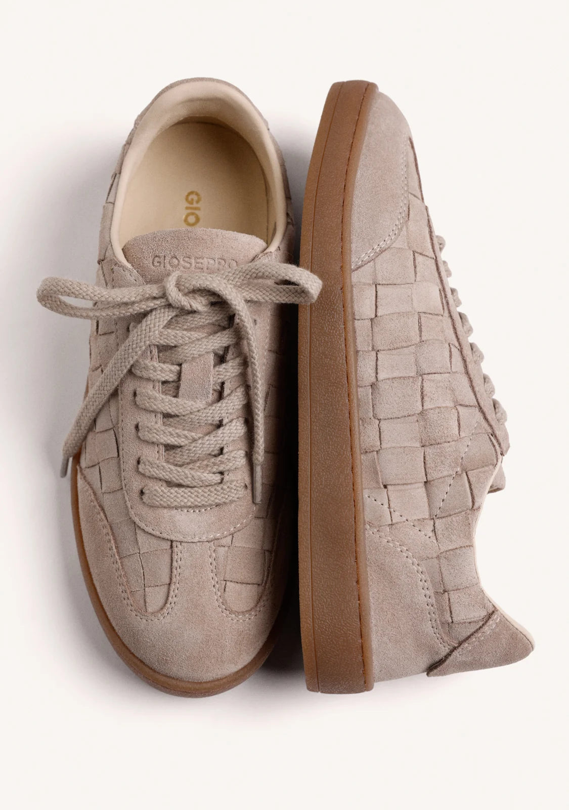 Sneakers in suede intreccio