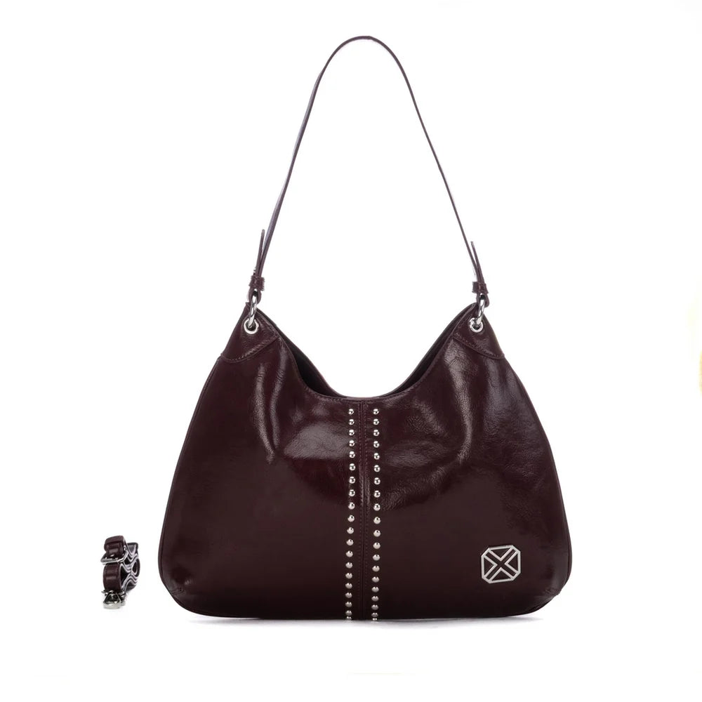 Borsa a spalla con borchie