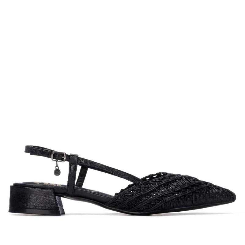 Scarpa Slingback a Punta con tacco 3 cm - Nero