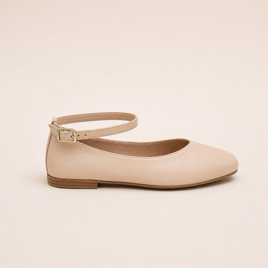 Ballerina in nappa punta quadrata