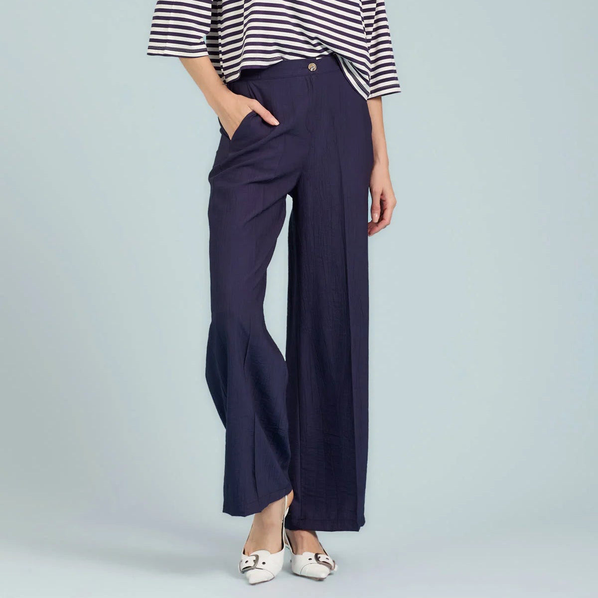Pantaloni dritti navy
