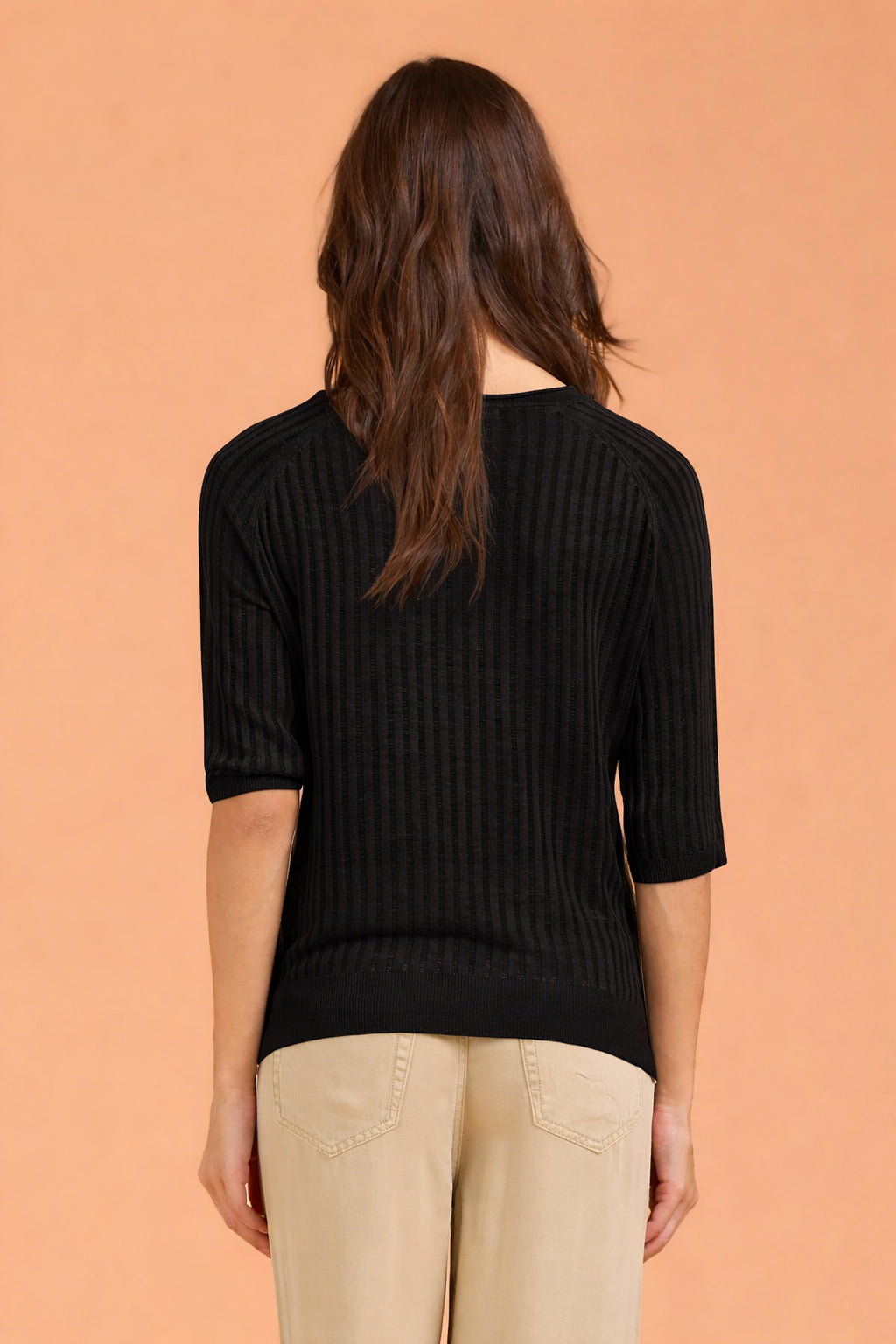 Maglia girocollo trasparenze
