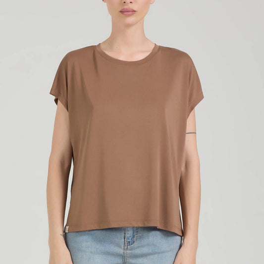 T-shirt in modal - mocha