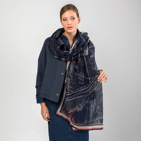Foulard boutique blu Anekke