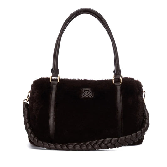 Borsa in ecopelliccia brown