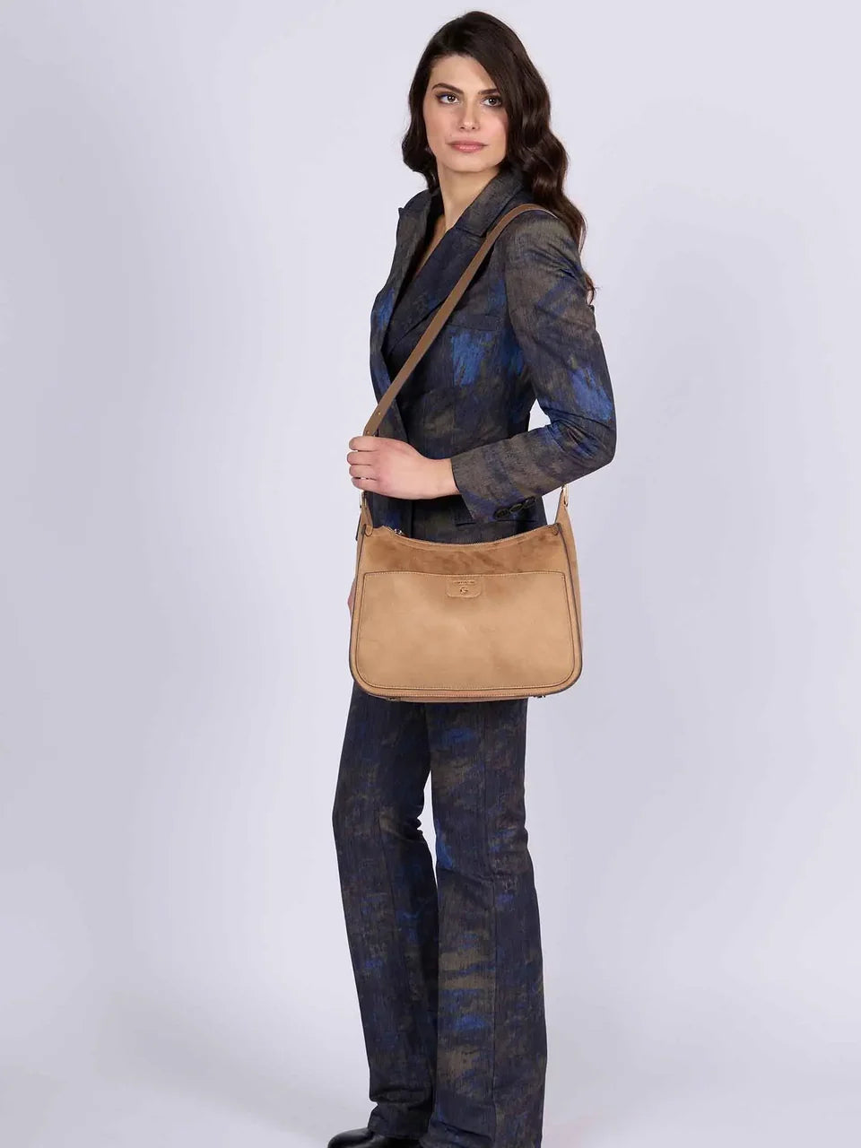 Borsa Hobo in suede Gattinoni