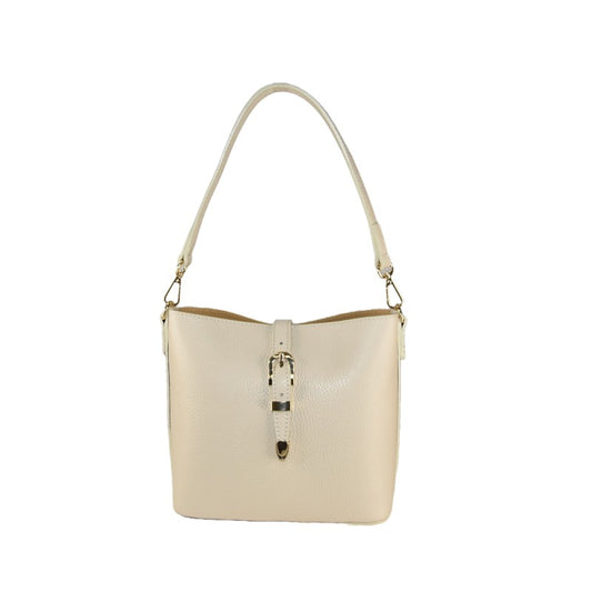 Borsa EMMA in vera pelle - panna