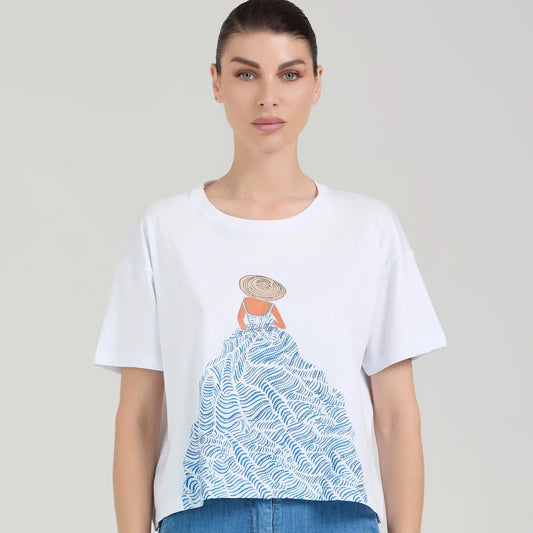 T-shirt ricamo e strass