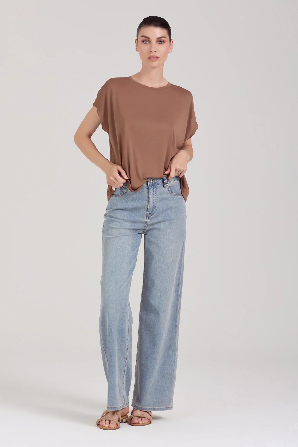 T-shirt in modal - mocha