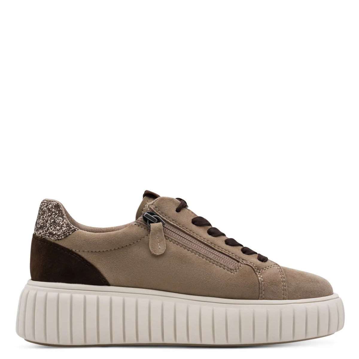 Sneakers Tamaris Platform Camoscio Taupe