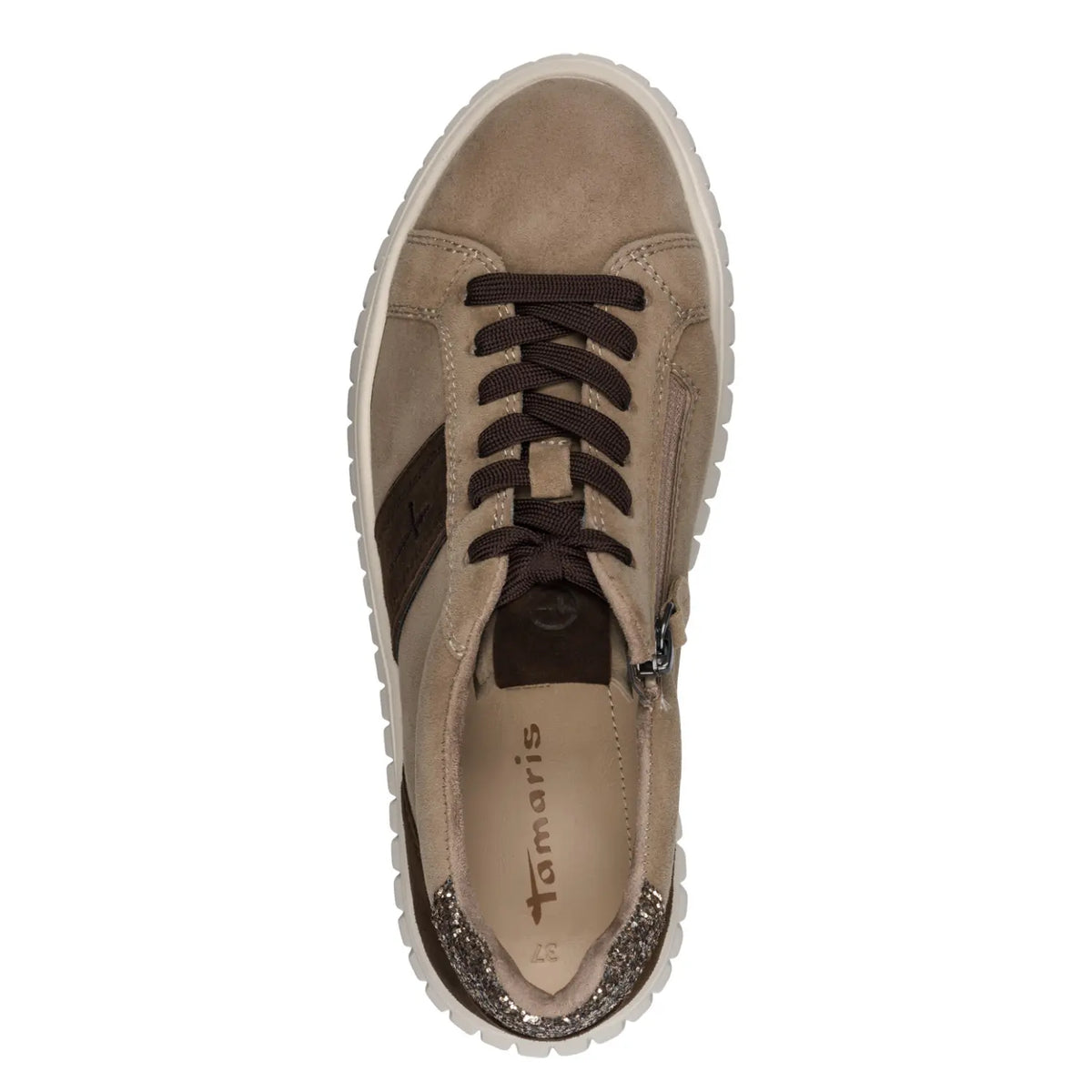 Sneakers Tamaris Platform Camoscio Taupe