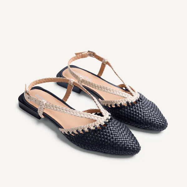 Slingback in pelle intrecciata Kitodi