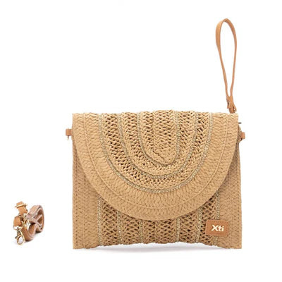 Pochette in rafia - Camel