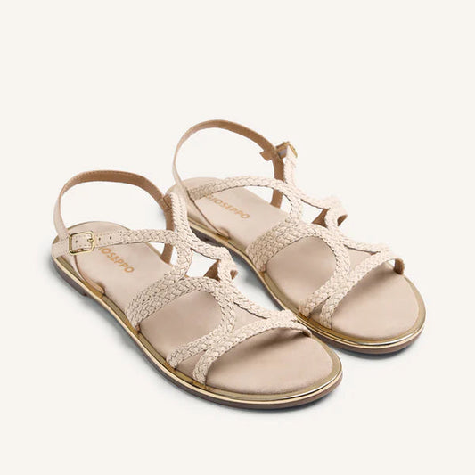 Sandali bassi intrecciati off-white