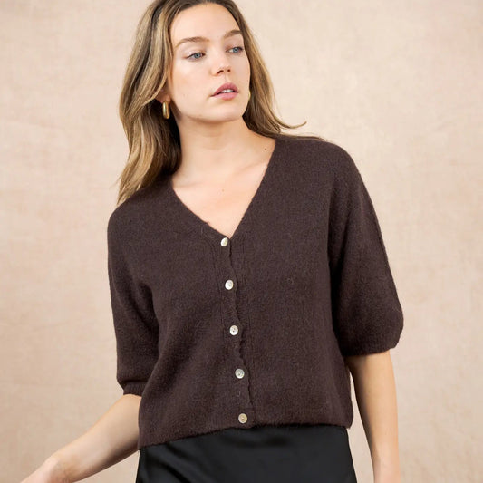 Cardigan con bottoni in lana